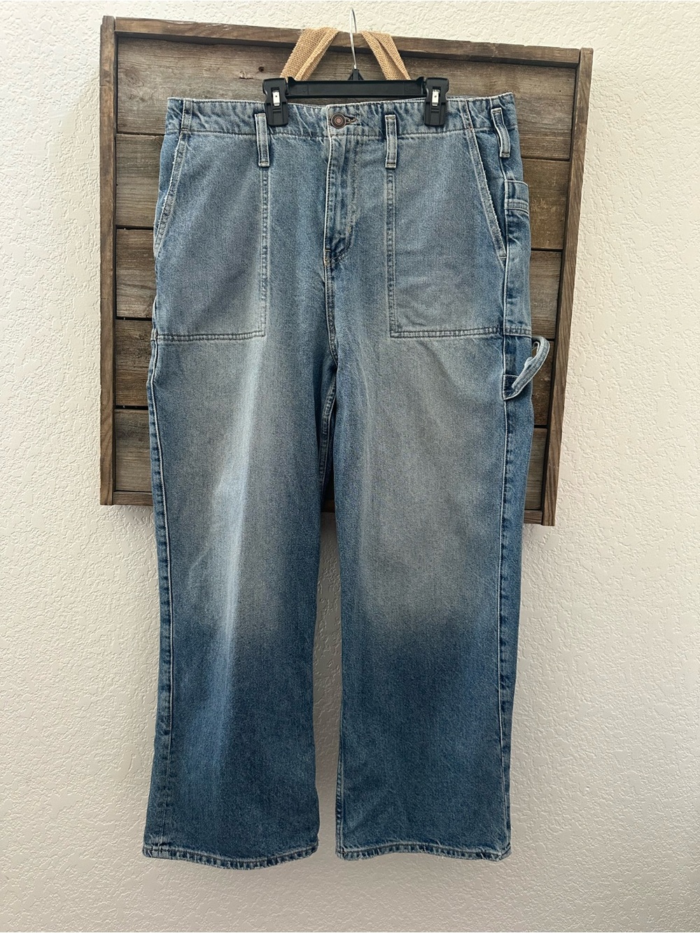 Free People We The Free Blue Carpenter Jeans baggy fit size 32